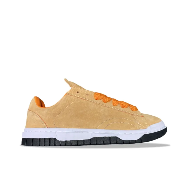 Shionpo Slip Resistant Cushioning Wear Resistant Breathable Low Top Skateboard Shoes Unisex Orange-5