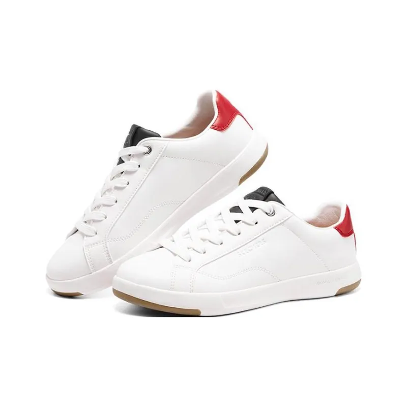 Skechers C-Lites Non-slip Lightweight Low-Top Casual Shoes Women's White Red-2