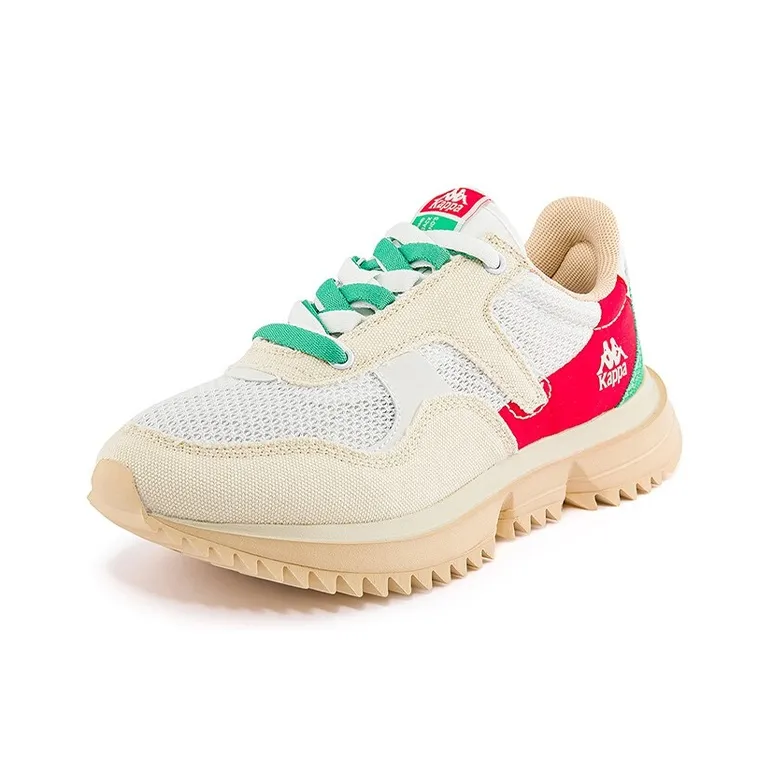 Kappa Cushioning, Slip Resistant, And Abrasion Resistant Low Top Running Shoes Unisex White-2