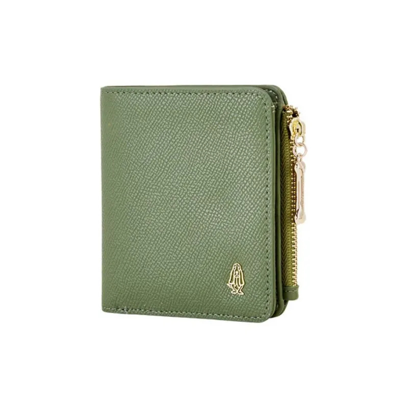 Hush Puppies Cow Leather Wallet Mini Women's Green-1
