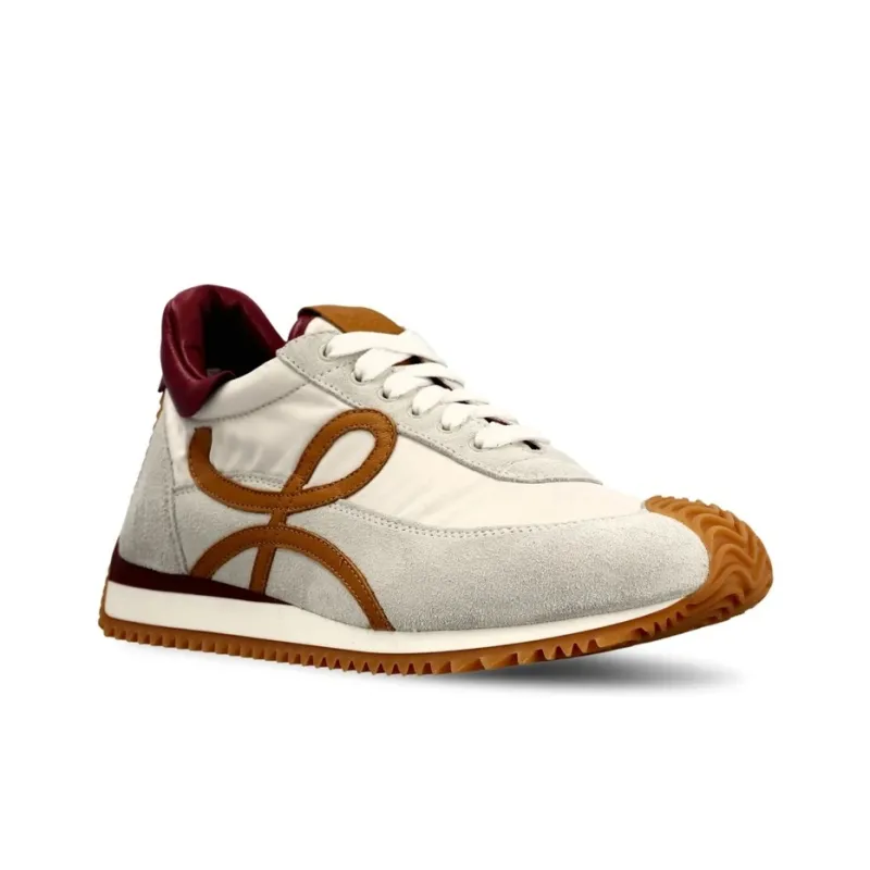 LOEWE Slip Resistant Low Top Sports Casual Shoes Women's White Gray Brown-2