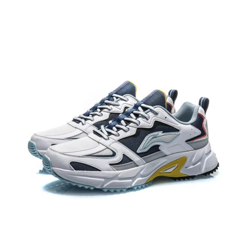 LiNing Anti Slip Wear Resistant Low Top Running Shoes Men's Deep Water Duck Blue-2