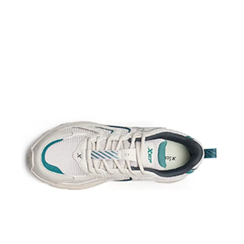 XTEP Cushioned Anti-Slip Wear-Resistant Breathable Lightweight Low-Top Running Shoes Men's White Green-2