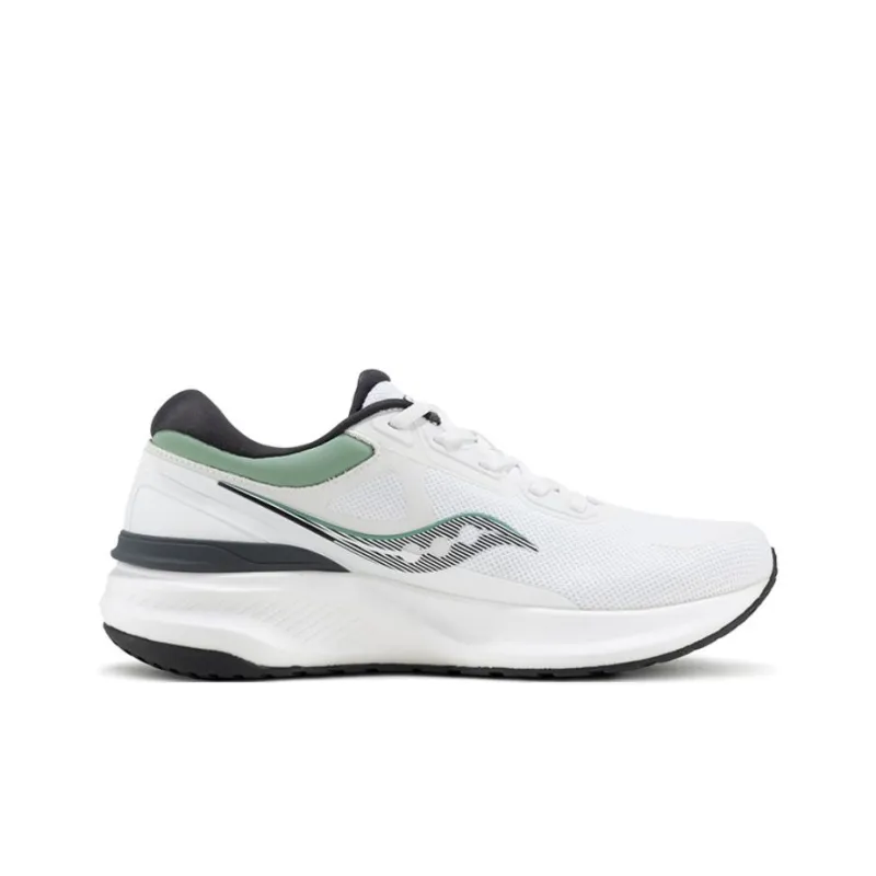 Saucony Anti Slip Wear Resistant Low Top Training Running Shoes Men's White Black Green-1