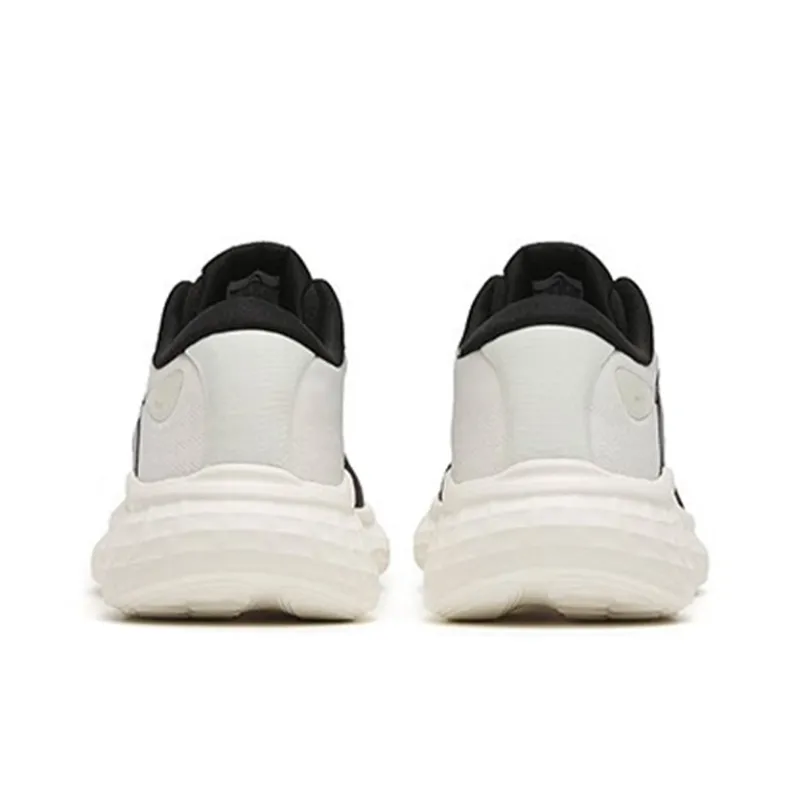 Anta Cushioned Wear Resistant Breathable Rebound Low Top Running Shoes Men's Black White-3