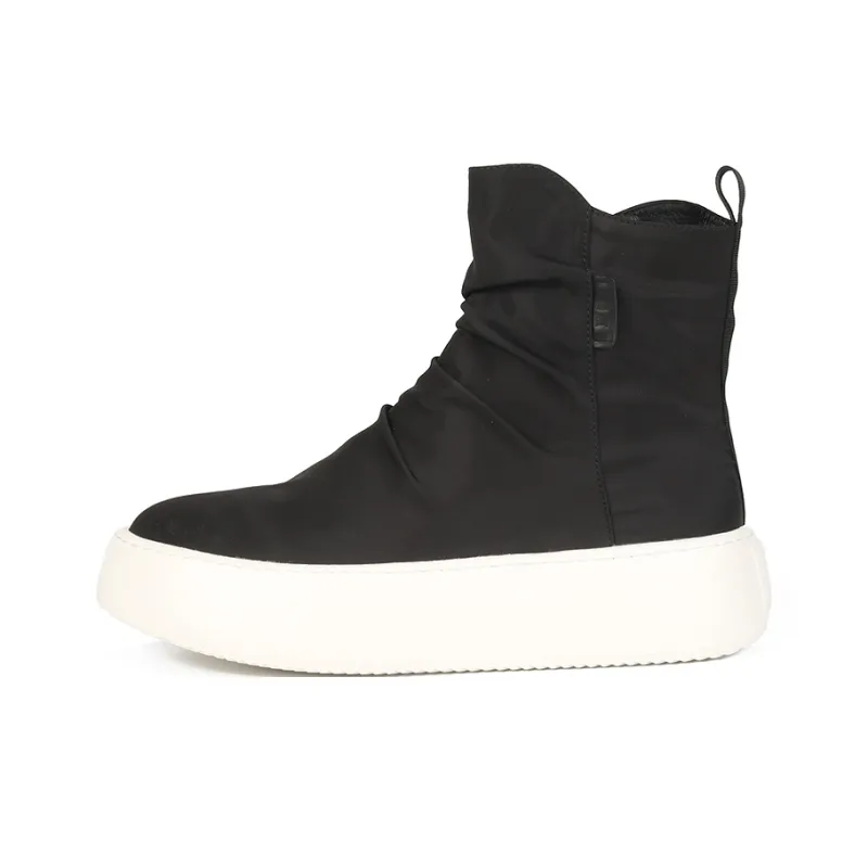 Thai Points Breathable Height Increasing High Top Skateboard Shoes Men's Black-0