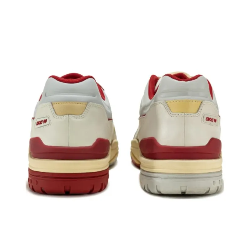 Saucony Cross 90 Anti Slip Wear Resistant Low Top Skateboard Shoes Unisex White Red-3