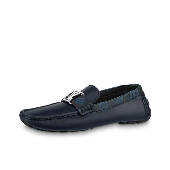 LOUIS VUITTON Lv Monte Carlo Moccasin Shoes 'Navy With Monogram Collar'