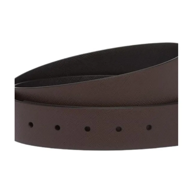 PRADA Logo Decoration, Pin Buckle Leather Belts Men's Brown 3.5cm-2