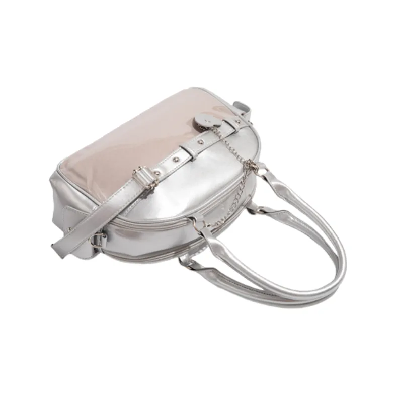 HACIN PU Handbag Regular Women's Silver-3