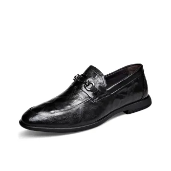 GZZ Dress Shoes Men Low Top Black/Brown