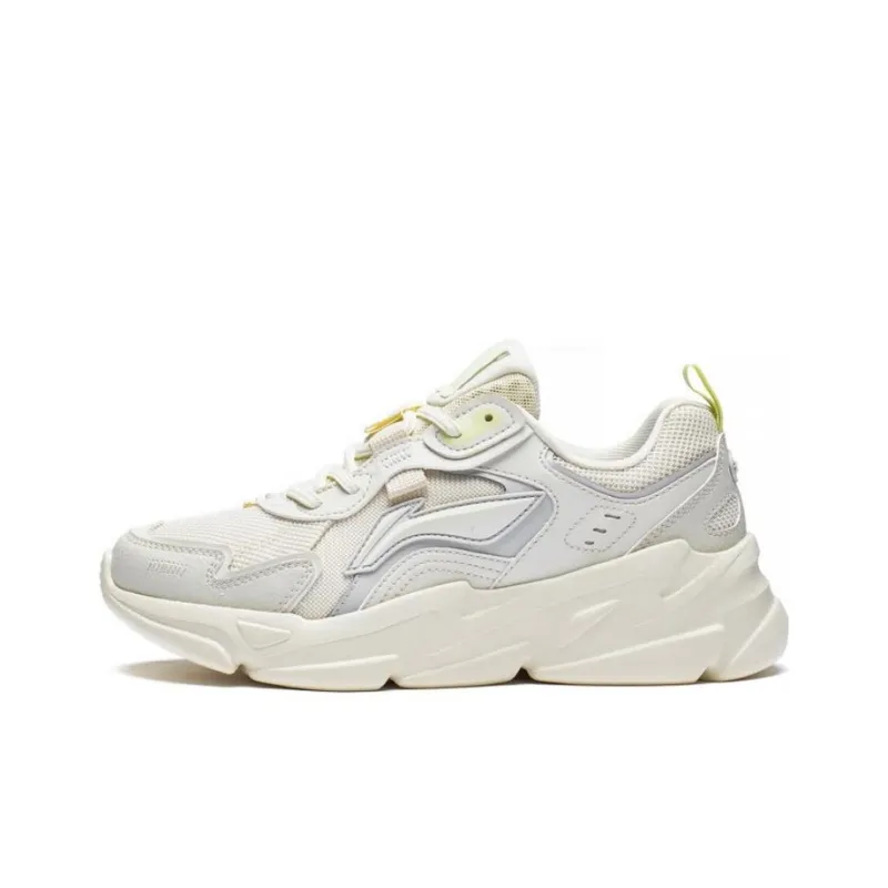 LiNing Clouds Cloud Sea Anti Slip Wear Resistant Low Top Sports Casual Shoes Women's Ecru-0
