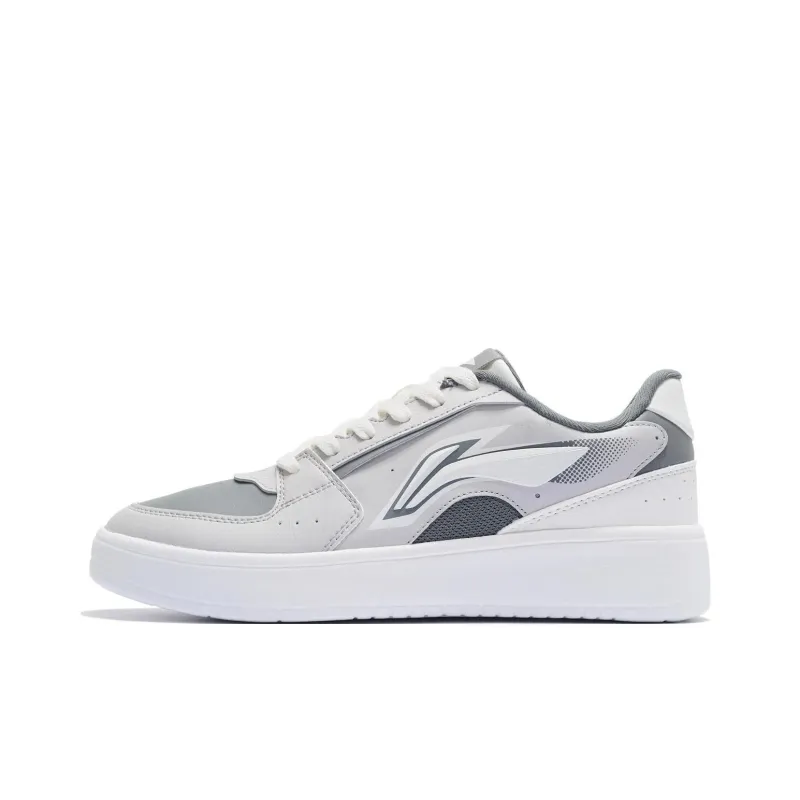 LiNing Warm Coverage Slip-Resistant Low-Top Skateboard Shoes Men's Gray-0