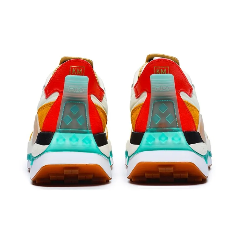 FILA Km Shoes 'White Yellow Orange' Women's-4
