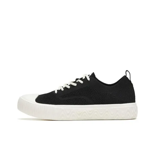 Anta Slip Resistant, Abrasion Resistant, Lightweight Low Top Canvas Shoes Women's Black White