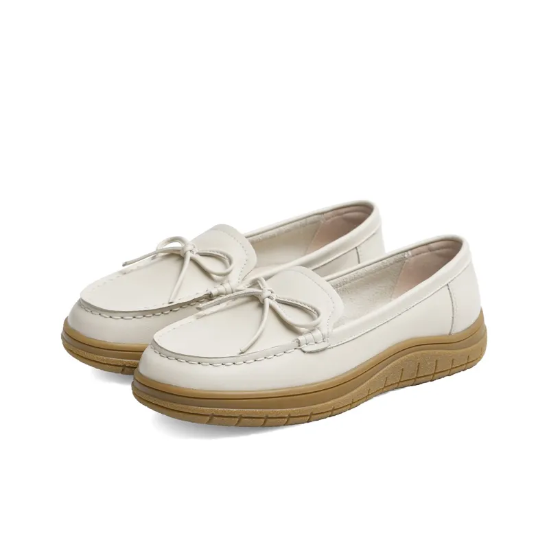 RED DRAGONFLY Gommino Loafers Small Leather Shoes Slip on Unlined Shoes Women's Black/Beige/Apricot-9