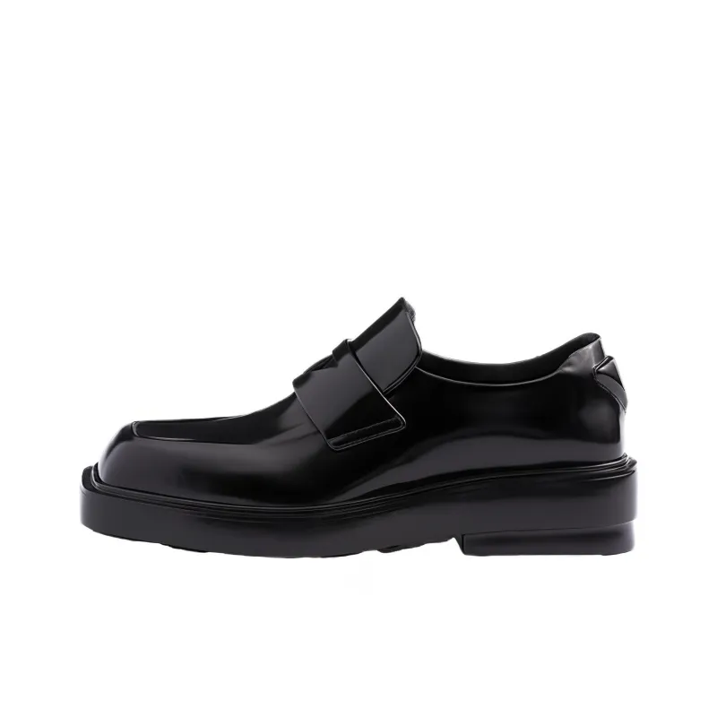 PRADA Triangle-patch Leather Loafers-0