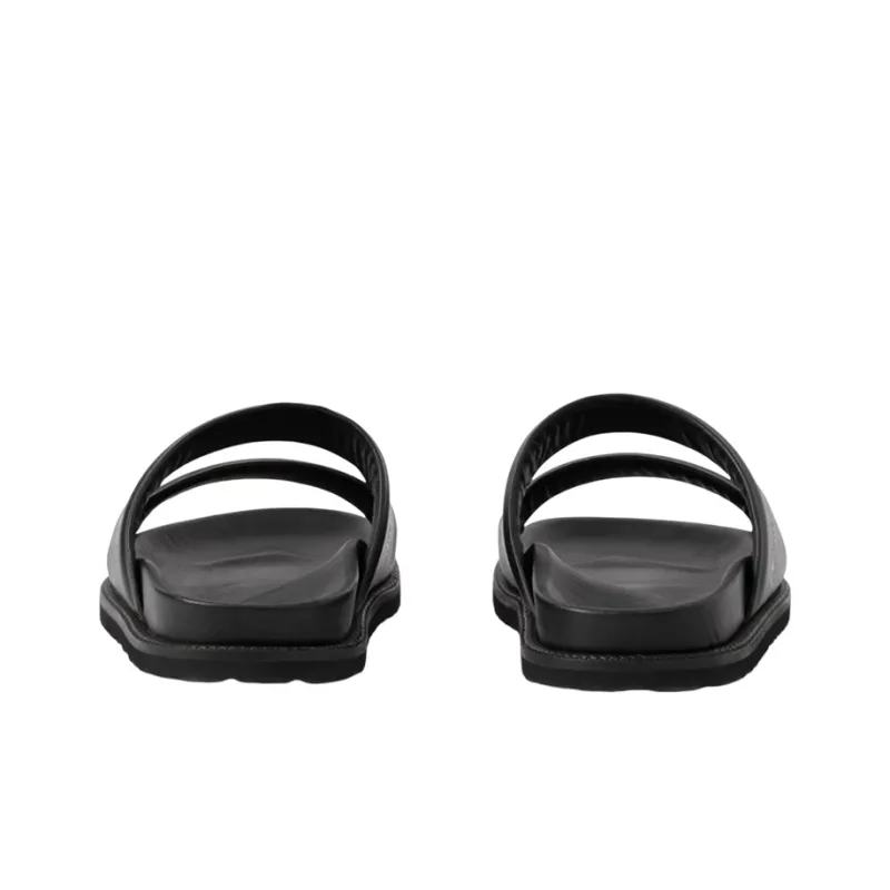 Burberry Embossed Ekd Slides Black Leather-4