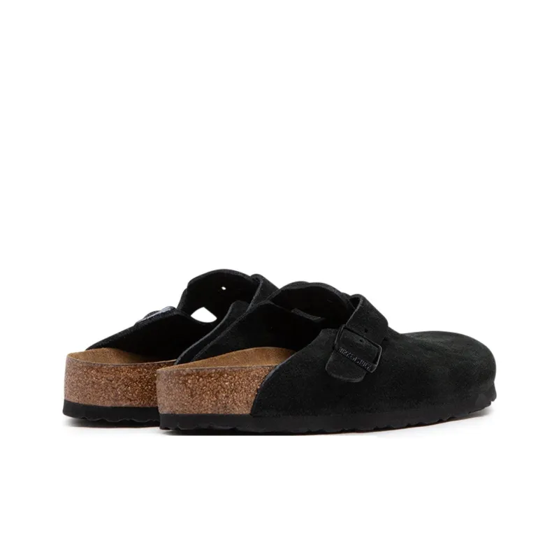 Birkenstock Boston Soft Footbed Suede Black Women's-2