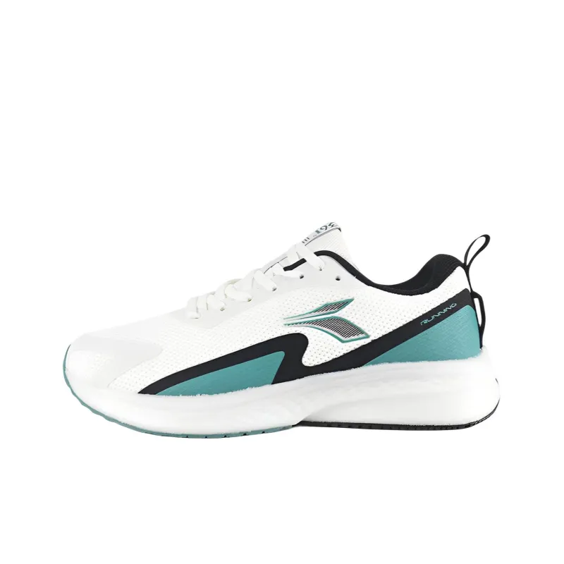 361° Wear Resistant Slip Resistant Rebound Lightweight Low Top Running Shoes White Cyan-0