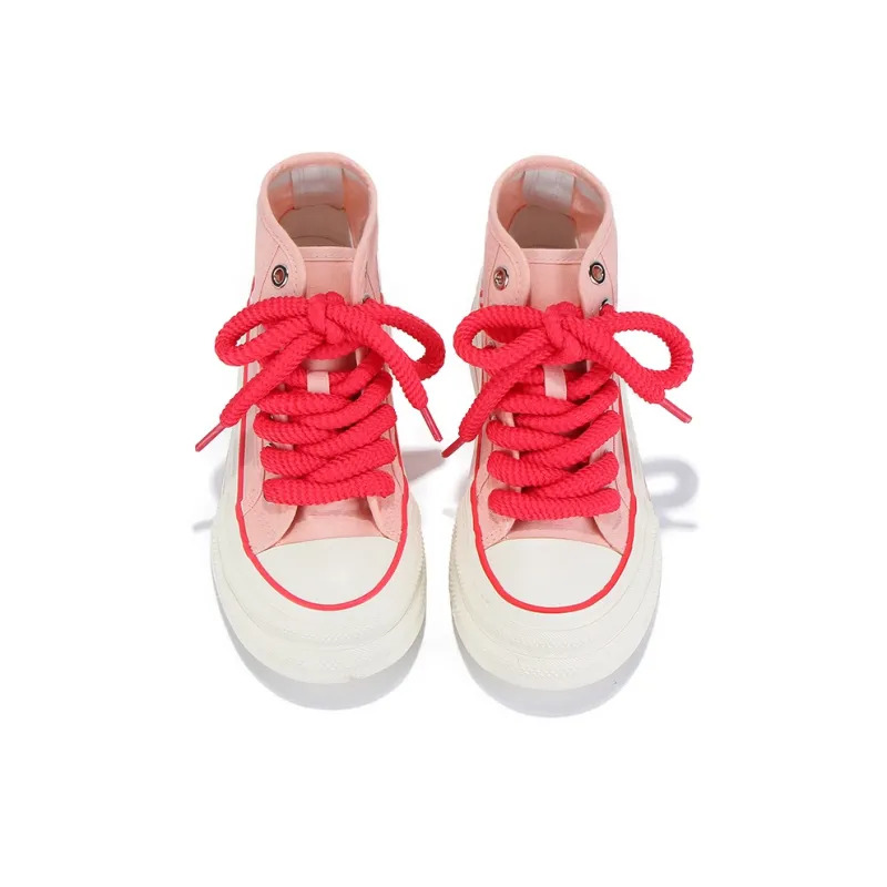 Yobn Non slip Lightweight High Top Canvas Shoes Women's Pink-4