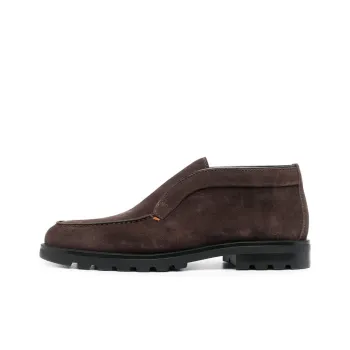 Santoni Almond Toe Slip On Loafers