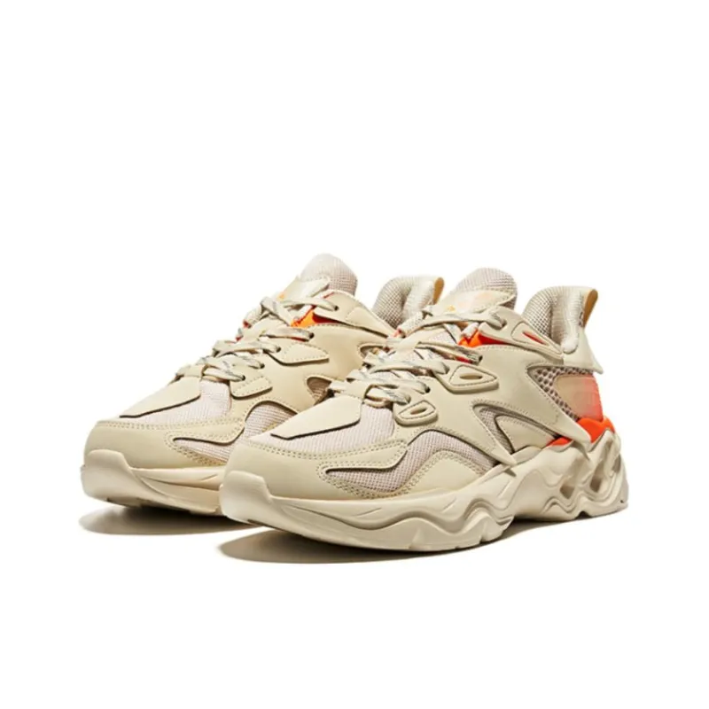 HENANBOWUYUAN x Erke Anti Slip And Wear Resistant Lightweight Low Top Running Shoes Men's Brown Orange-1