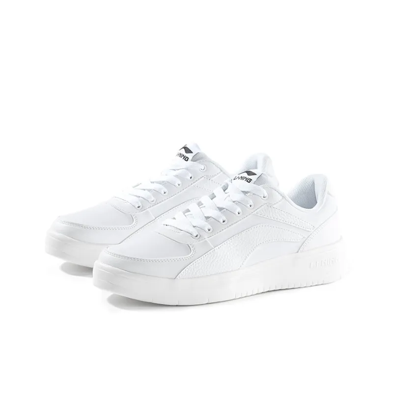 LiNing Anti Slip And Wear Resistant Lightweight Low Top Skateboard Shoes Men's White-2