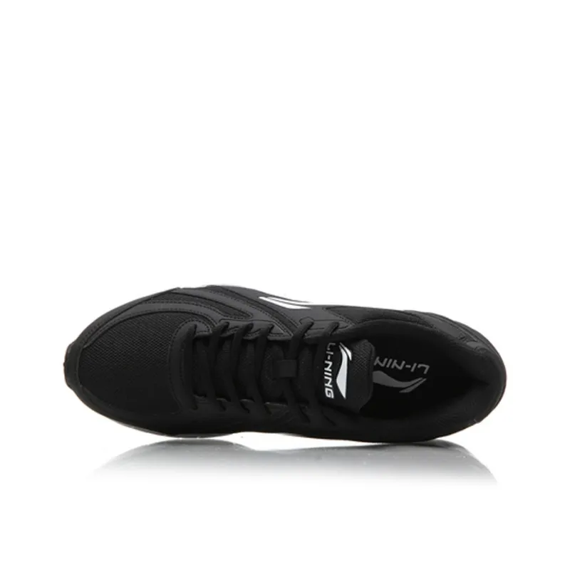 LiNing Shock Absorbers Slip Resistant, Abrasion Resistant, Lightweight Low Top Sprint Running Shoes Men's Black White-2