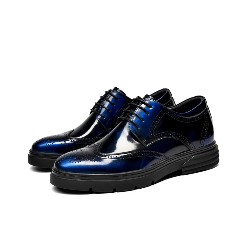 1M8 Men's Casual Shoes Men Low Top Black/Blue/Brown-11