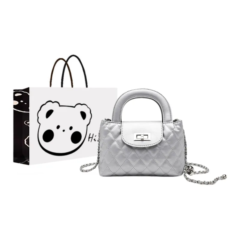 NX DOUGHNUT PU Shoulder Bag, Crossbody Bag, Handbag Women's Silver-1