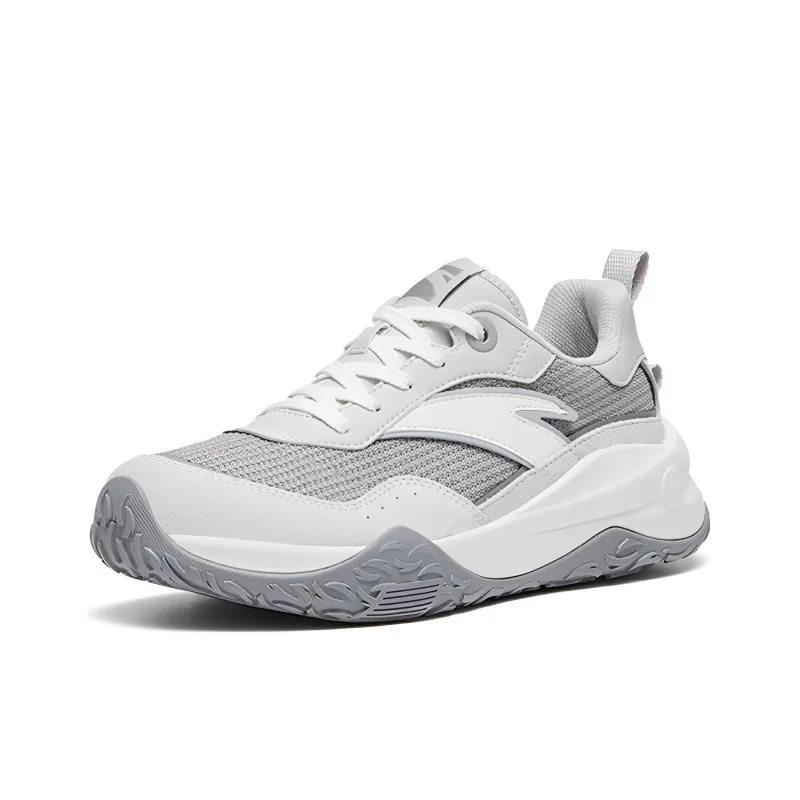 Anta Journey Begins Nian Gao Shoes Anti Slip And Wear Resistant Lightweight Low Top Sports Casual Shoes Gray White-2