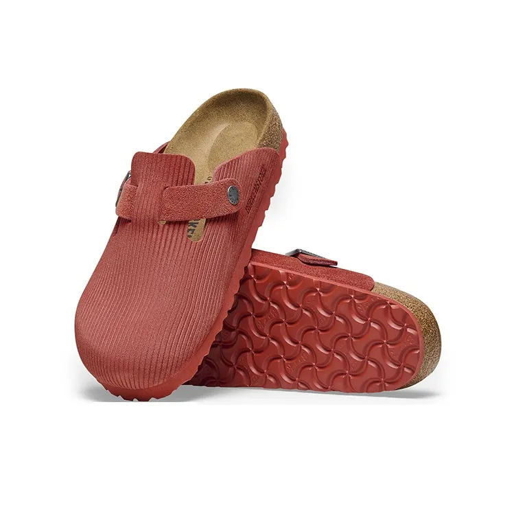 Birkenstock Boston Embossed Corduroy Suede Sienna Red-4