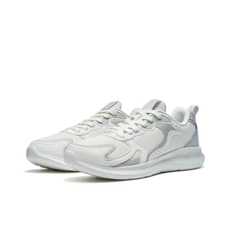 XTEP Cushioned Anti Slip And Wear Resistant Lightweight Low Top Running Shoes Men's White Gray-2