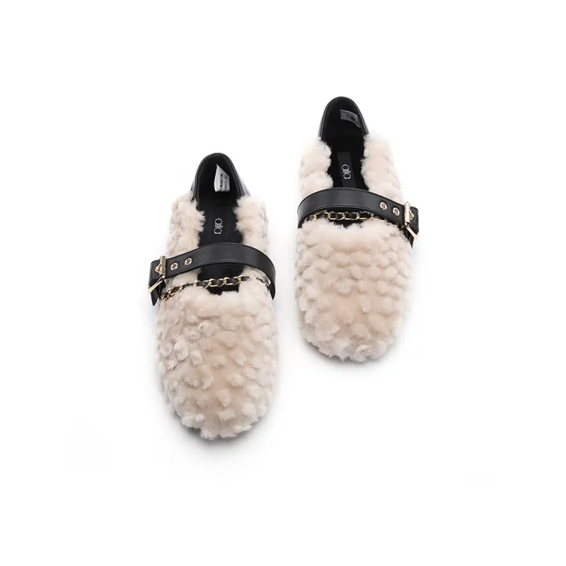 AITA Eta Low Top Flat Faux Fur Shoes Women's-11