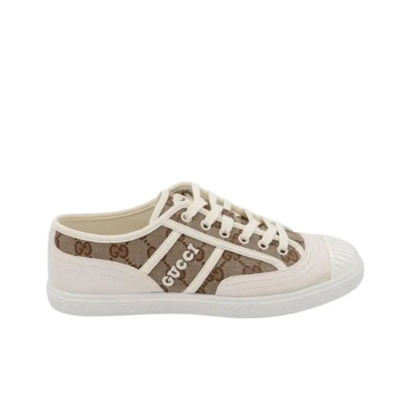 GUCCI Women's Gg Canvas Trainer 'White Beige Monogram' Women's-1