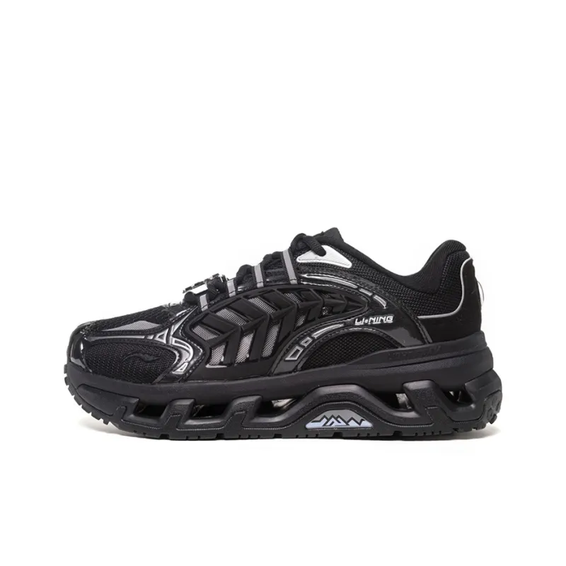 LiNing Mountains Cushioning Breathable Wear Resistant Slip Resistant Low Top Sports Casual Shoes Women's Black-0