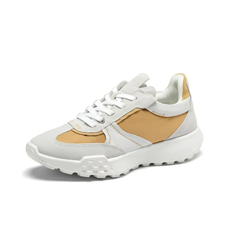Ecco Low Top Casual Shoes Women's Mustard Yellow-1