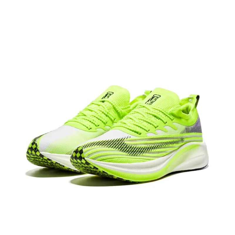 Erke Cushioning Anti Slip And Wear Resistant Rebound Low Top Casual Running Shoes Men's Lime Green-1