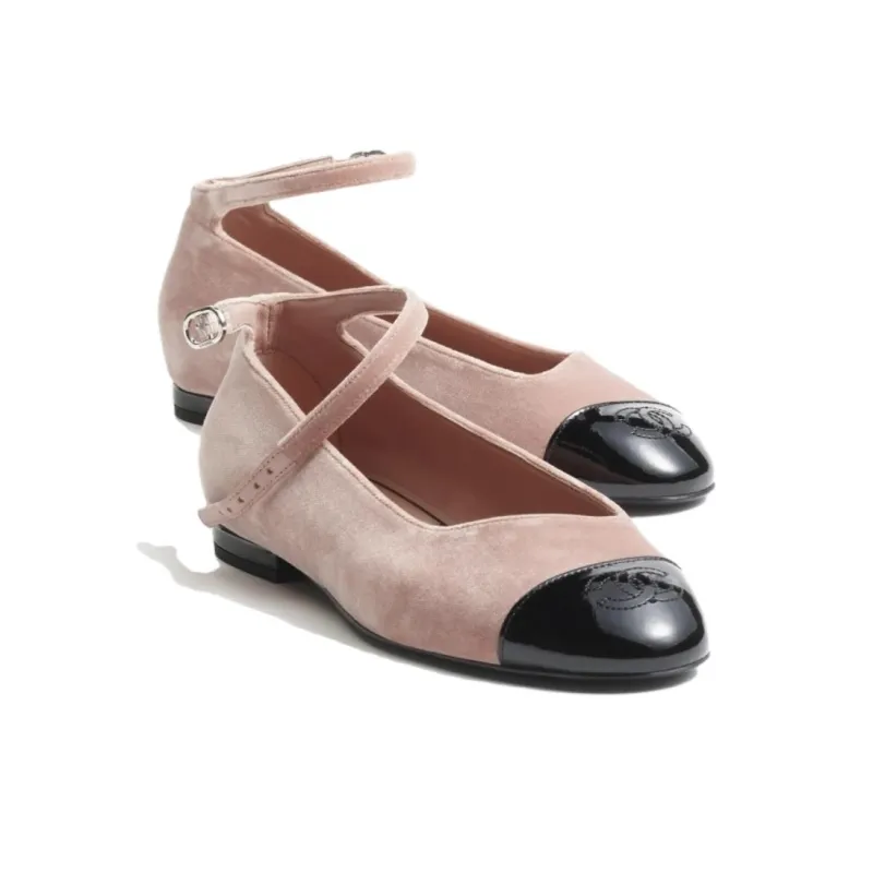 CHANEL Chunky Heel Mary Jane Shoes Women's Pink-3