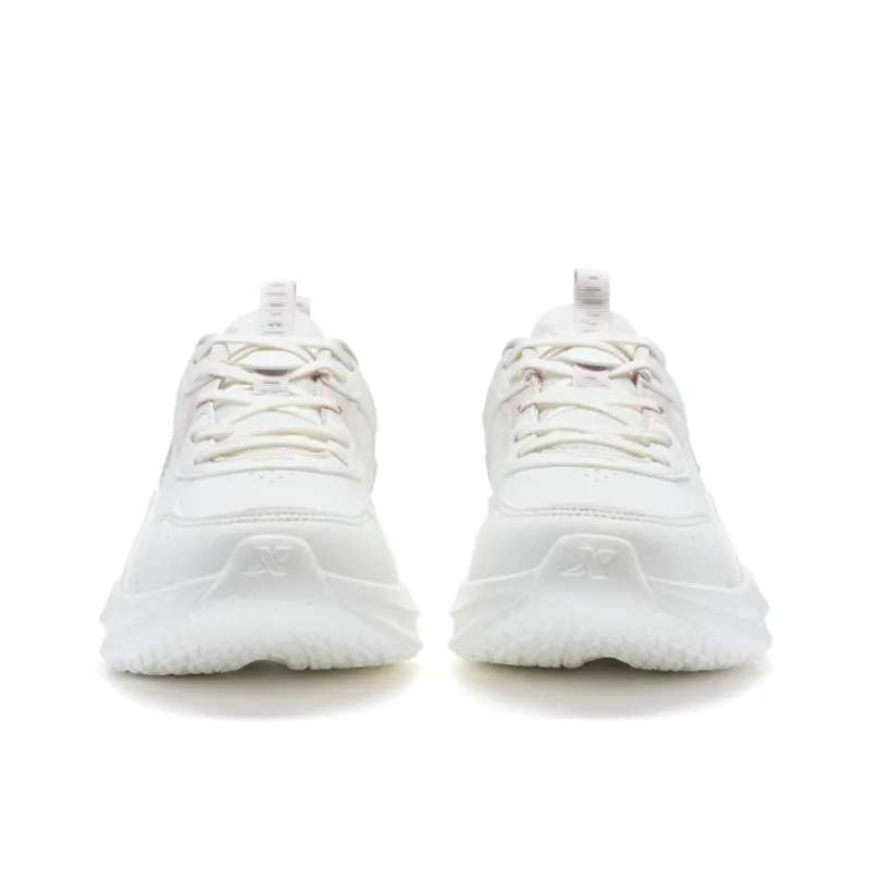 XTEP Feather Anti Slip Wear Resistant Low Top Running Shoes Women's White Pink-3