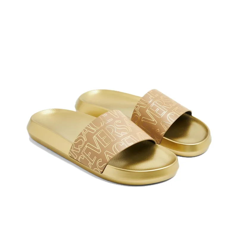 VERSACE Allover Open-toe Slides-3