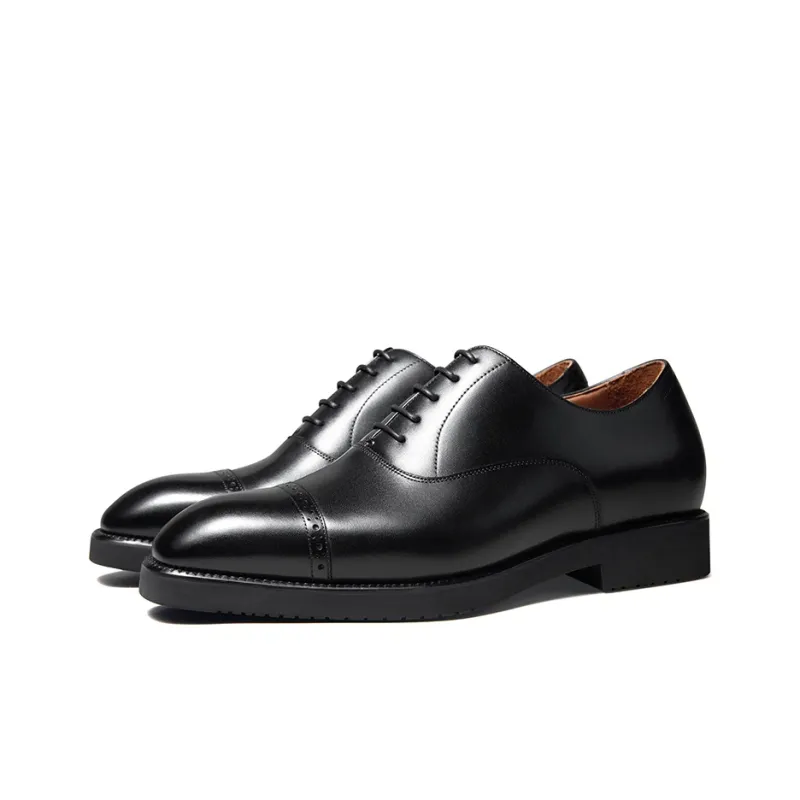 Zuti British Style Brogues Oxford Shoes Casual Shoes Men's Black-1