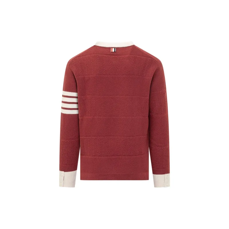 THOM BROWNE 4 Bar Striped Crewneck Jumper-1