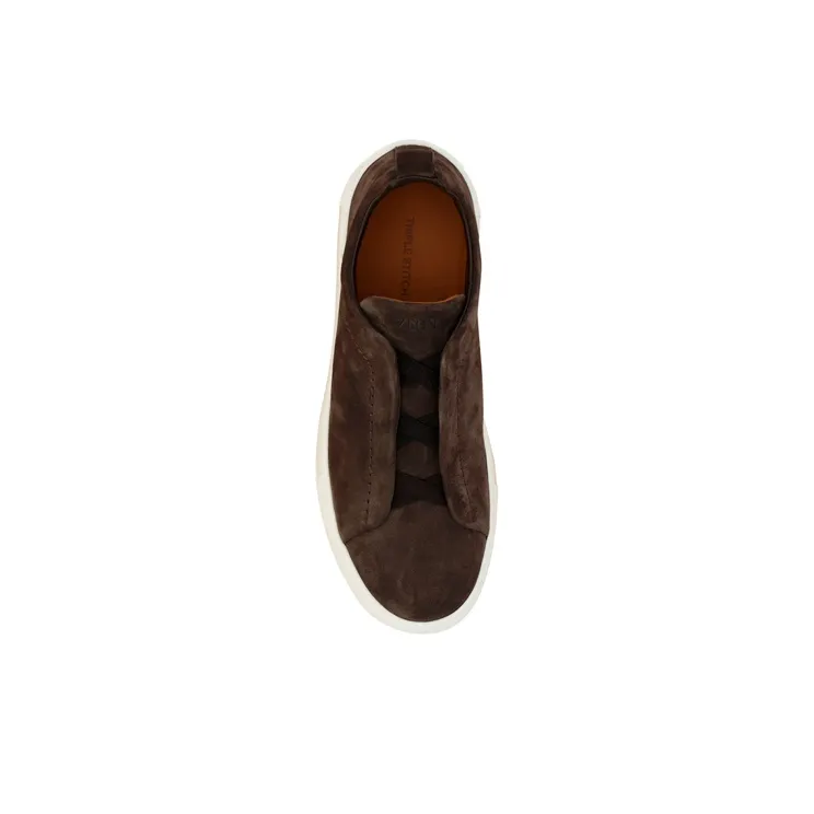Zegna Low Top Stylish Skateboarding Shoes Men's Brown-4
