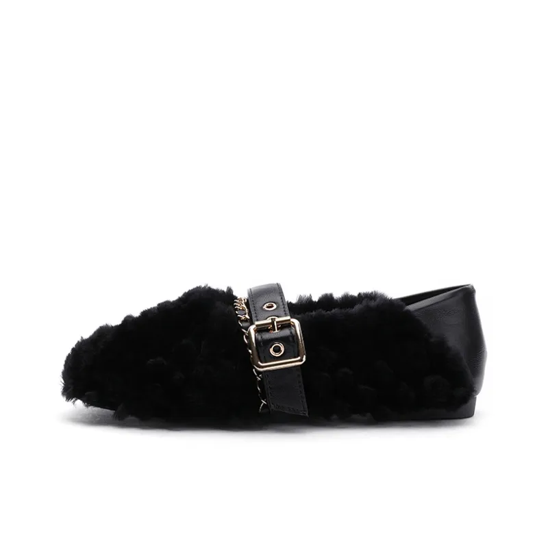 AITA Eta Low Top Flat Faux Fur Shoes Women's-5