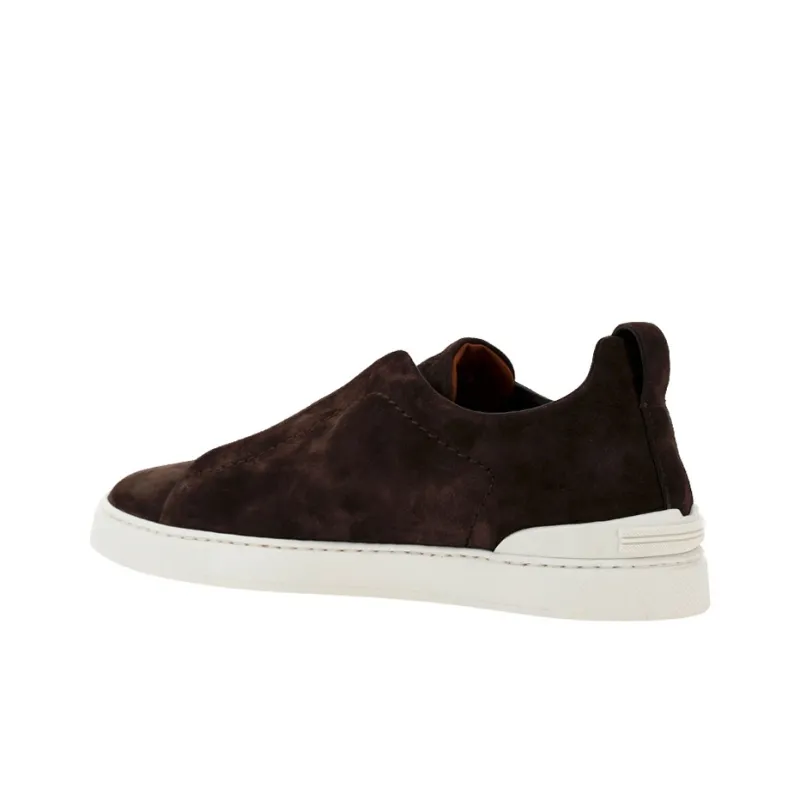 Zegna Low Top Stylish Skateboarding Shoes Men's Brown-3