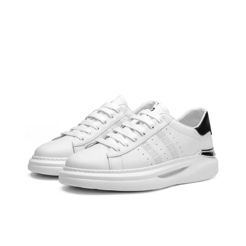 ROBERTA DI CAMERINO Anti Slip And Wear Resistant Height Increasing Low Top Skateboard Shoes Men's White-2