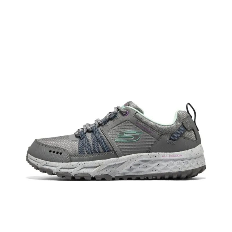 Skechers OUTDOOR Cushioning Anti Slip And Wear Resistant Low Top Casual Shoes Women's Gray Green-0