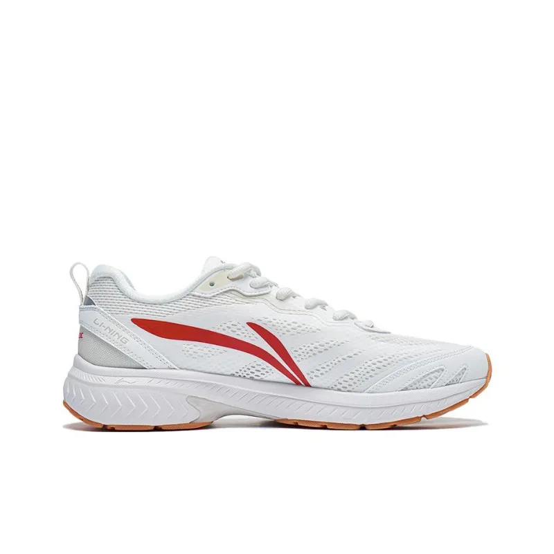 LiNing Anti Slip Wear Resistant Low Top Running Shoes Women's White Red-1